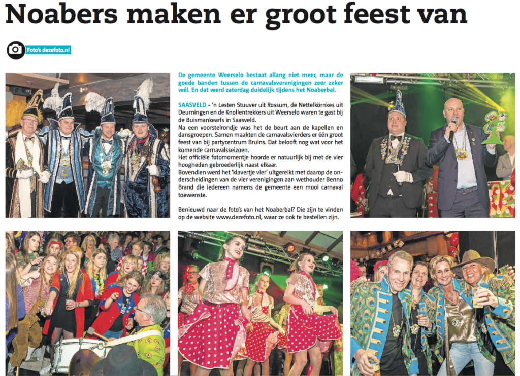 Noabers maken er groot feest van! Bron: De Weekkrant NoordOost-Twente, Foto's: DezeFoto.nl